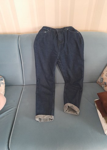Kadın Lacivert Bol Kesim Denim Pantolon