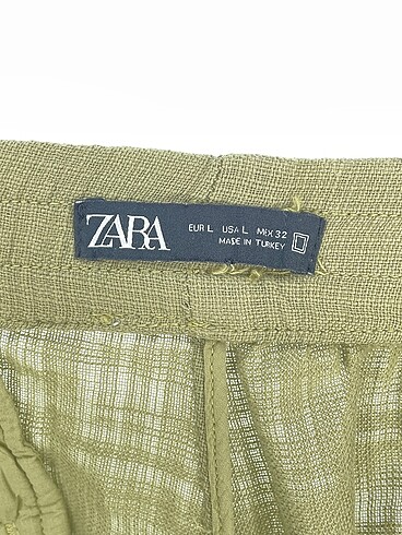 l Beden yeşil Renk Zara Kumaş Pantolon %70 İndirimli.