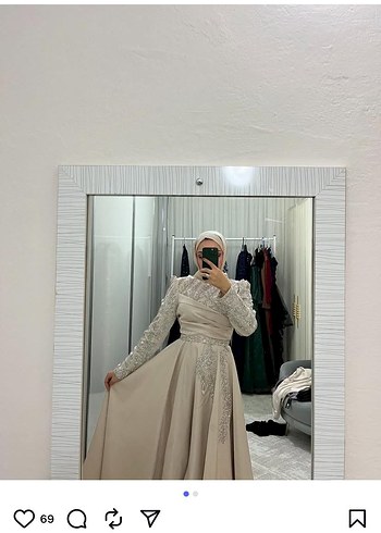 Beyaz Drapeli Uzun Kollu Nişan Elbisesi