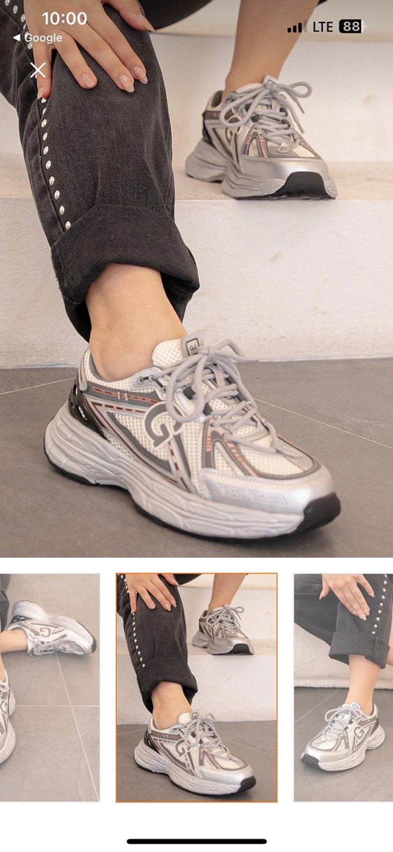 Gri Bağcıklı Yüksek Topuklu Spor Kadın Sneakers - Görsel 2