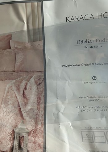 Pudra Karaca çift kişilik Yatak Örtüsü - Görsel 3