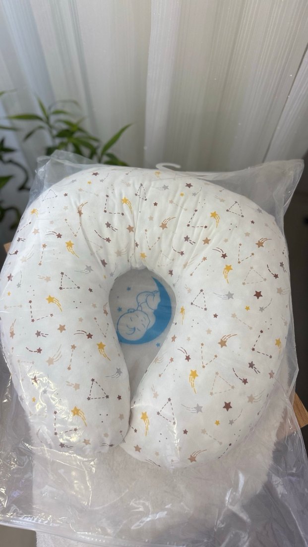 Baskılı Beyaz Emzirme ve Hamile Yastığı - Görsel 2