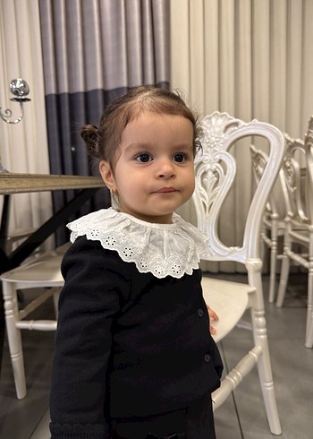 Kız Çocuk Siyah Dantel Yaka Bolero - Görsel 2