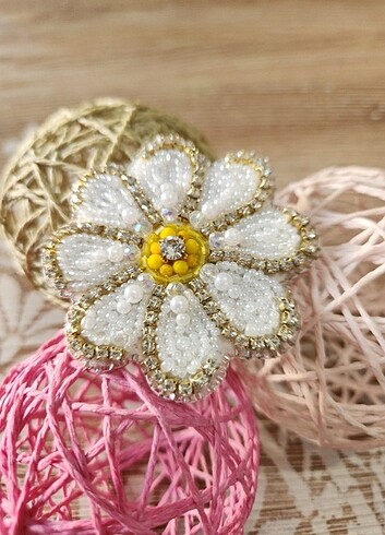 Boncuk işleme broş  - Görsel 5