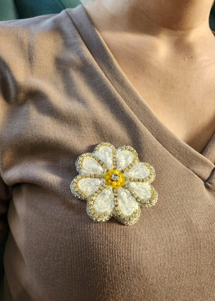 Boncuk işleme broş  - Görsel 3