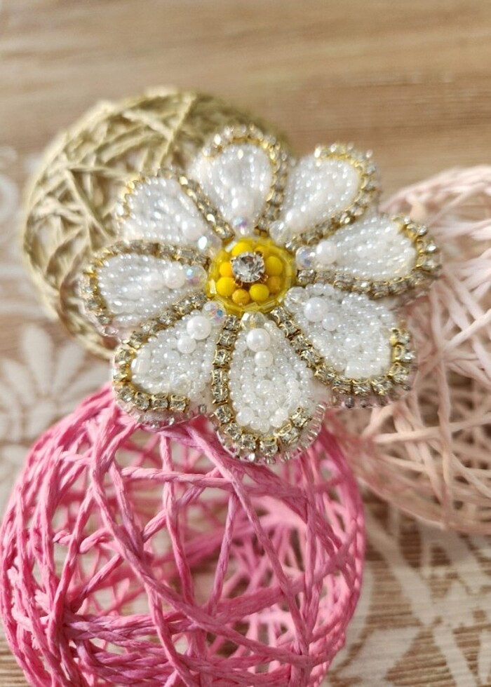 Boncuk işleme broş  - Görsel 4