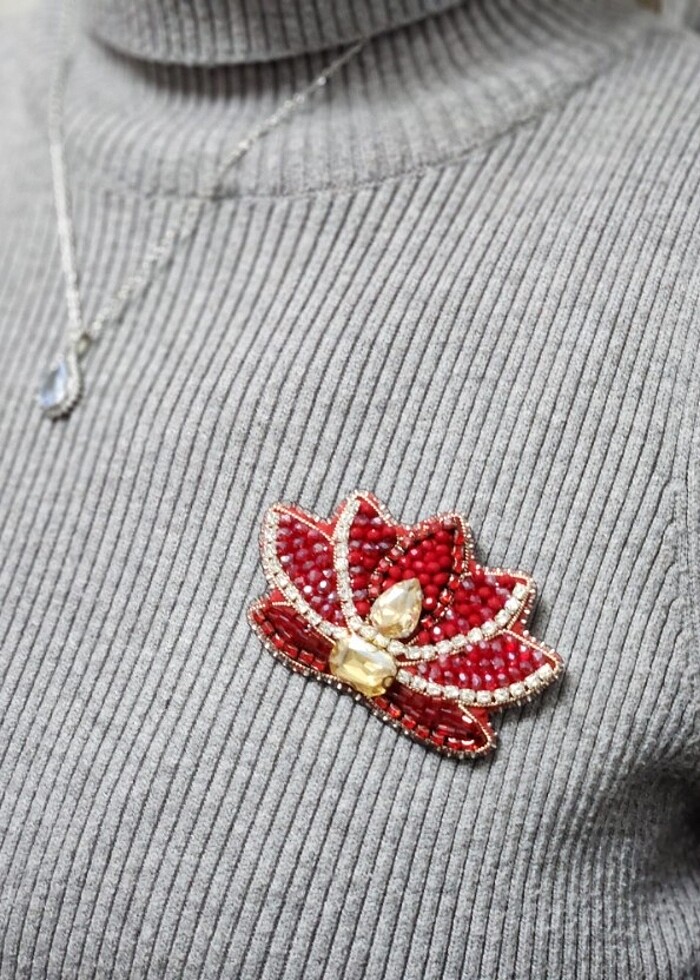 Boncuk işleme broş  - Görsel 2