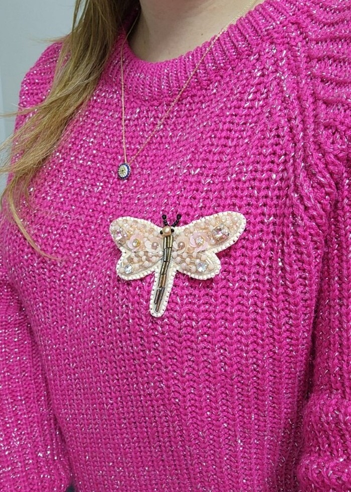 Boncuk işleme broş  - Görsel 3