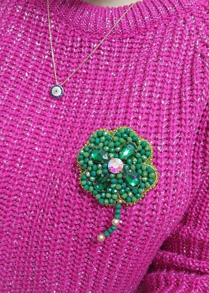 Boncuk işleme broş  - Görsel 3