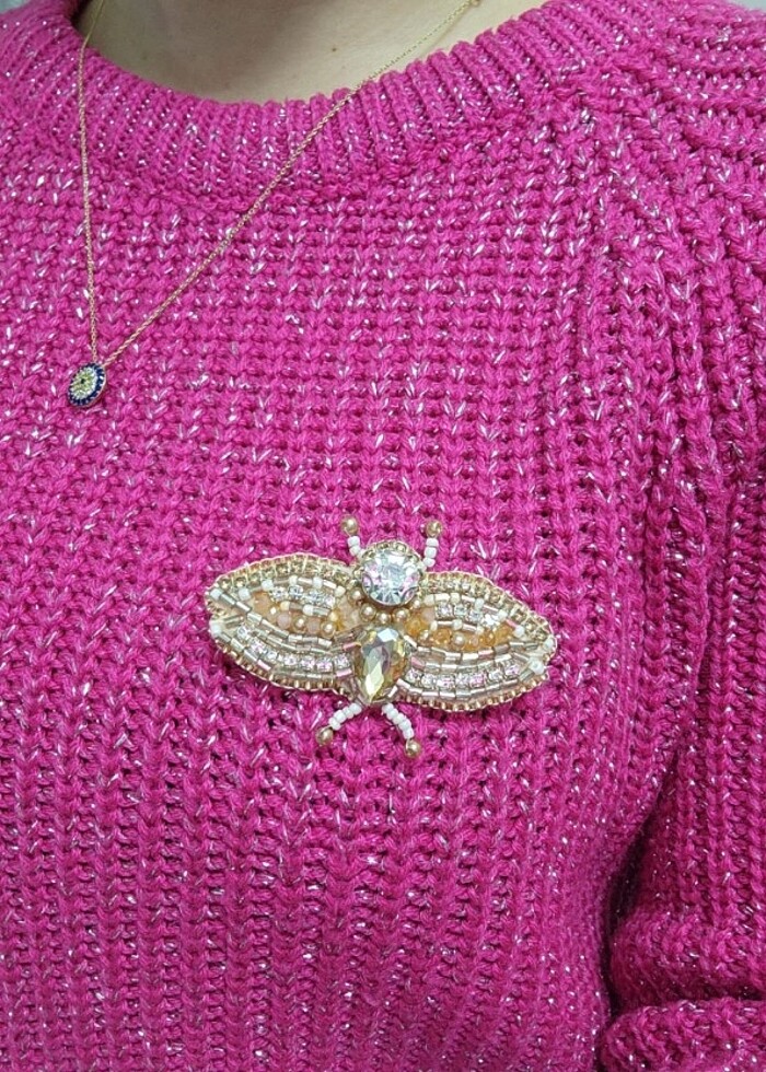 Boncuk işleme broş  - Görsel 3