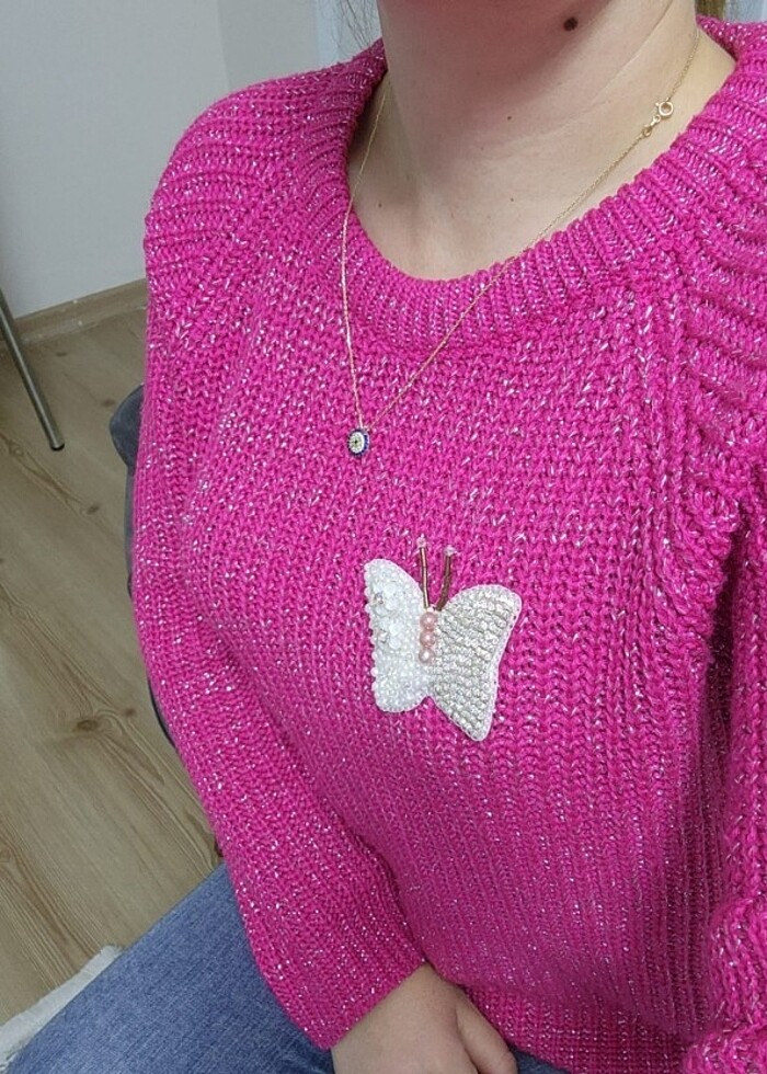 Boncuk işleme broş  - Görsel 3