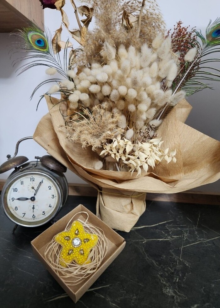 Boncuk işleme broş  - Görsel 3