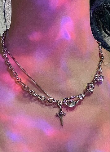 H&M opal taşlı kolye