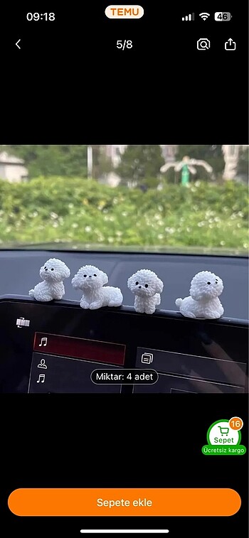 Sevimli süs köpekleri 4 adet araba süsü