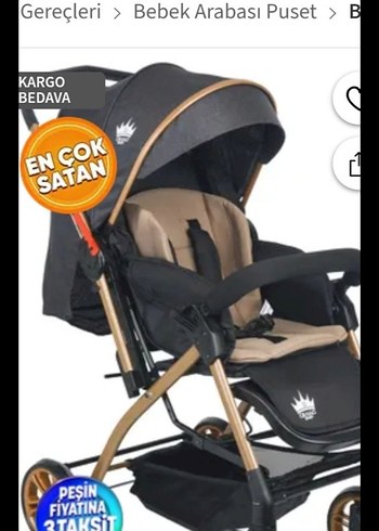 15-36 kg Beden Koyu Kahverengi Bebek Arabası