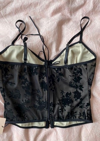 Sheinside Dantel Detaylı Siyah Gotik Büstiyer