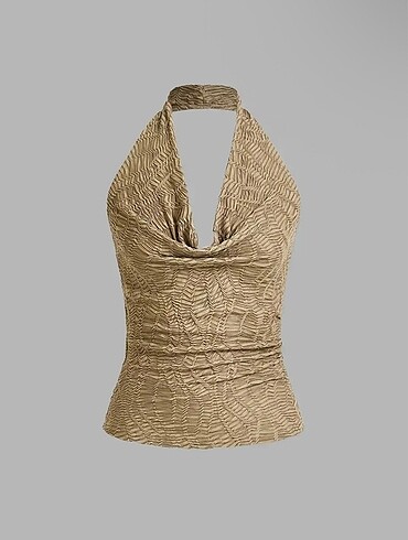Halter yaka hasır model bluz