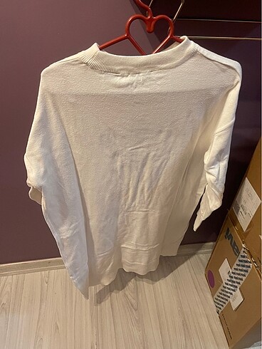 LCW Mickey mause detaylı beyaz triko elbise - Görsel 2