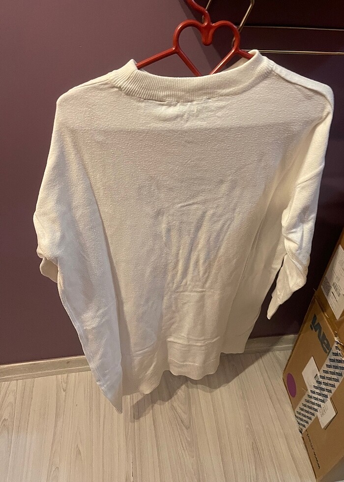 LCW Mickey mause detaylı beyaz triko elbise - Görsel 2