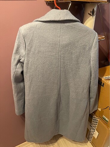 Açık mavi kaşe kaban - Görsel 2