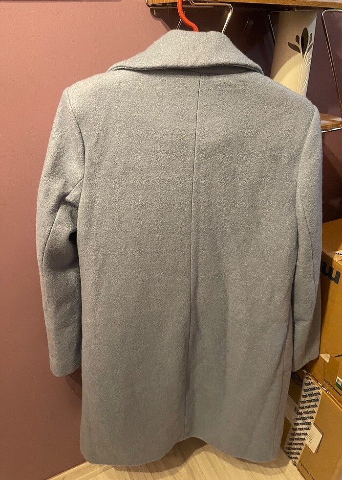 Açık mavi kaşe kaban - Görsel 2