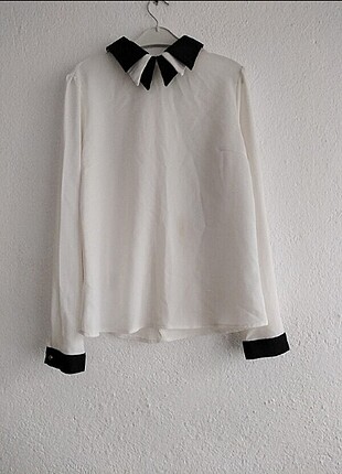 Şifon 42 beden beyaz gömlek/bluz