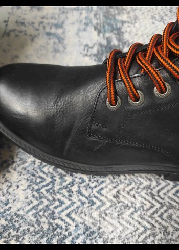 Yılan Desenli Siyah Deri Biker Bot - Görsel 6