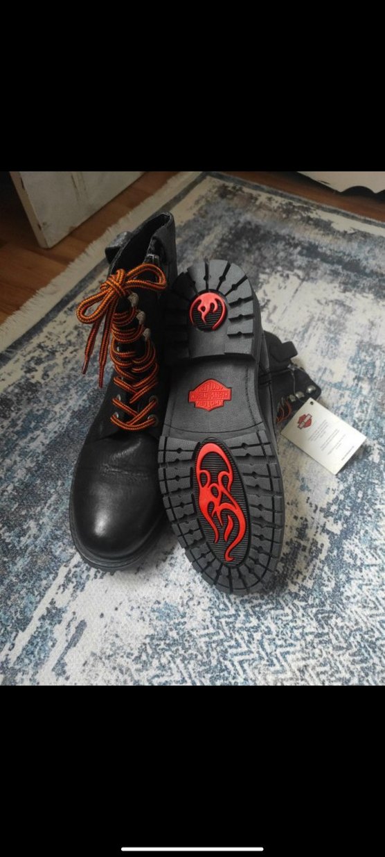 Yılan Desenli Siyah Deri Biker Bot - Görsel 2