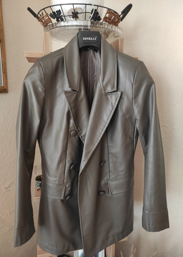 Trendyol deri ceket - Görsel 4