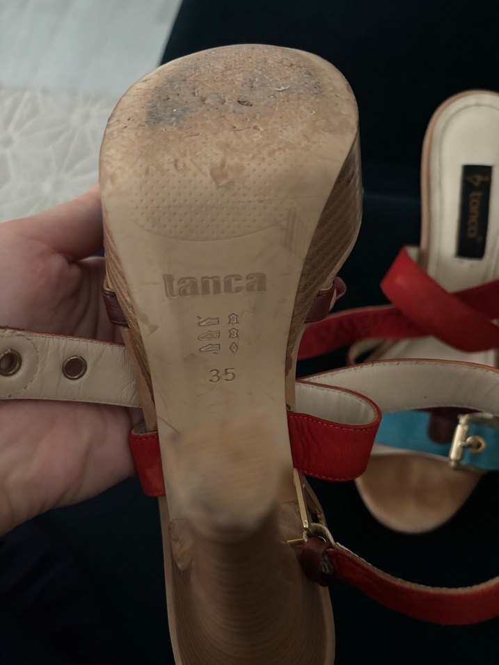 Renkli Süet Platform Topuklu Ayakkabı - Görsel 4