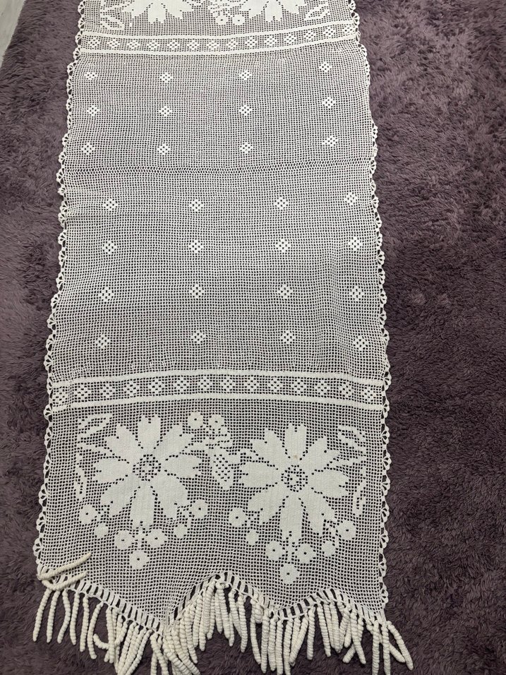 El Örgüsü Çiçek Desenli Dantel Runner - Görsel 5