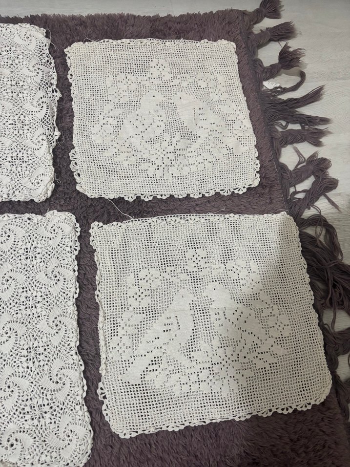 Vintage Dantel Kare Örtüler - Görsel 4