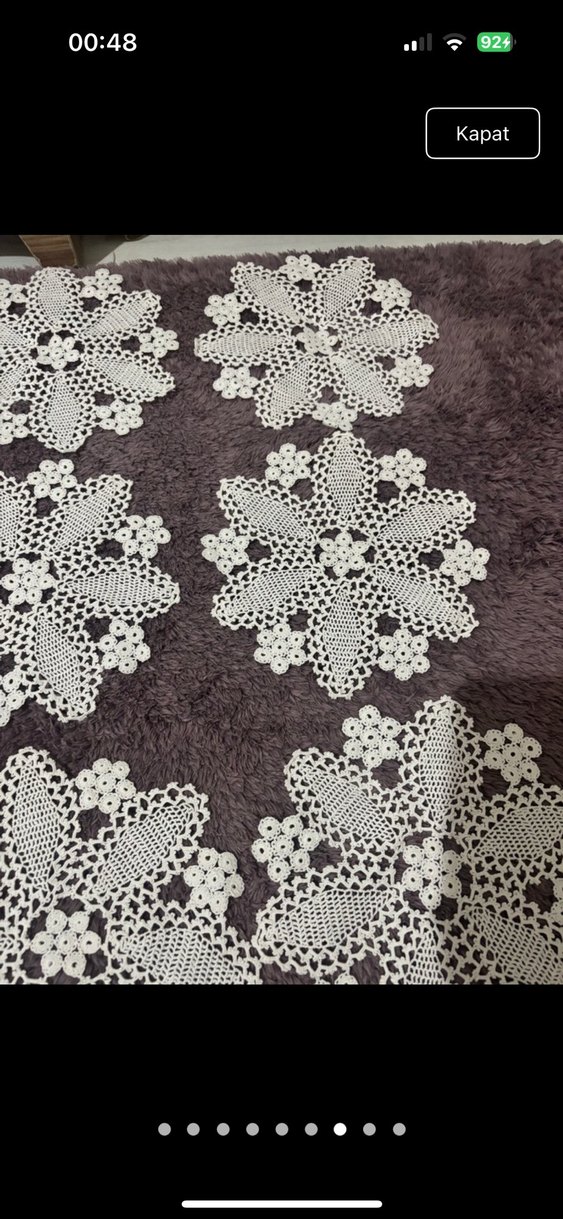 El Yapımı Bohem Dantel Amerikan Servis Seti - Görsel 2