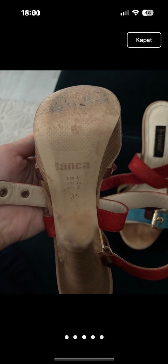 Tokalı Çok Renkli Yılan Desenli Platform Topuklu Kadın Ayakkabı - Görsel 3