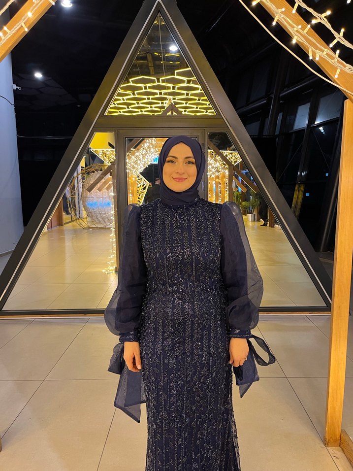 Boncuk İşlemeli Siyah Uzun Abiye Elbise - Görsel 3