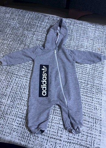 Gri Örgü Bebek Tulumu Kapüşonlu - Görsel 8