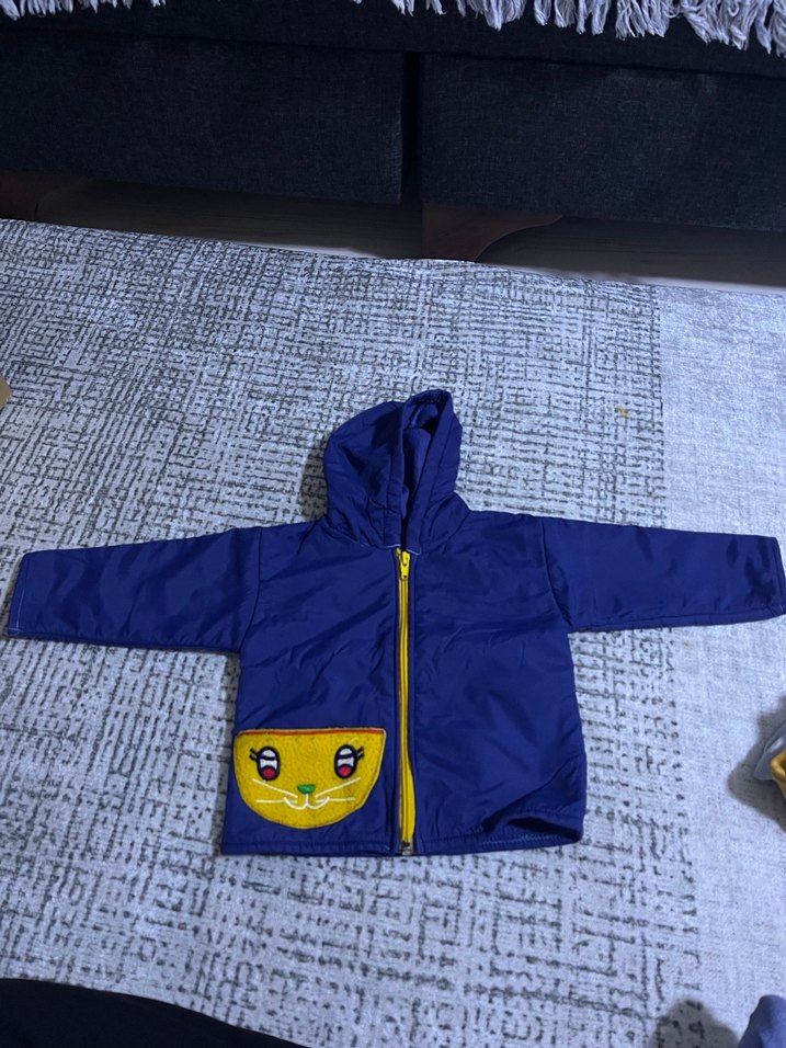 Gri Örgü Bebek Tulumu Kapüşonlu - Görsel 4