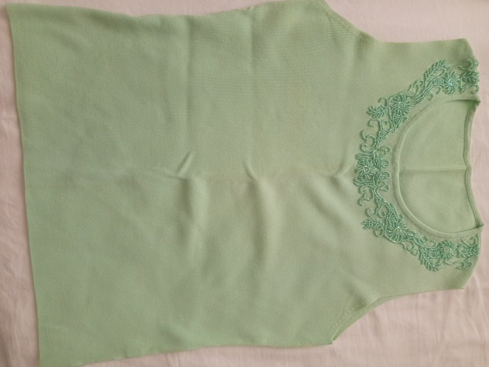 İşlemeli Boncuklu Yeşil Uzun Elbise - Görsel 2