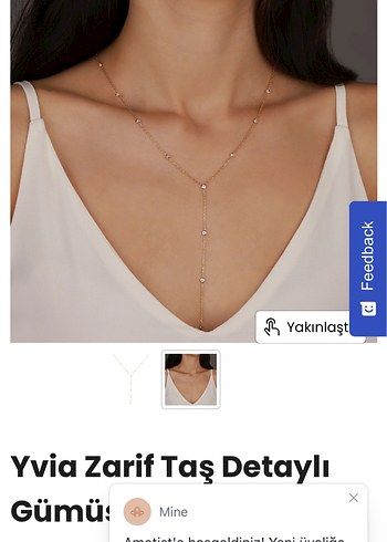 Diğer ametist Y kolye altin