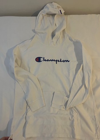 Champion Beyaz Kapüşonlu Sweatshirt