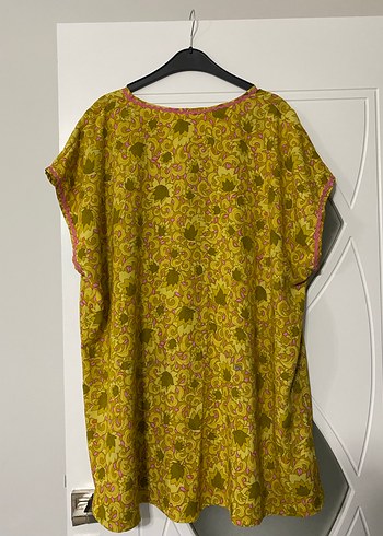 Sarı Bohem V Yaka Hamile Tunik - Görsel 3