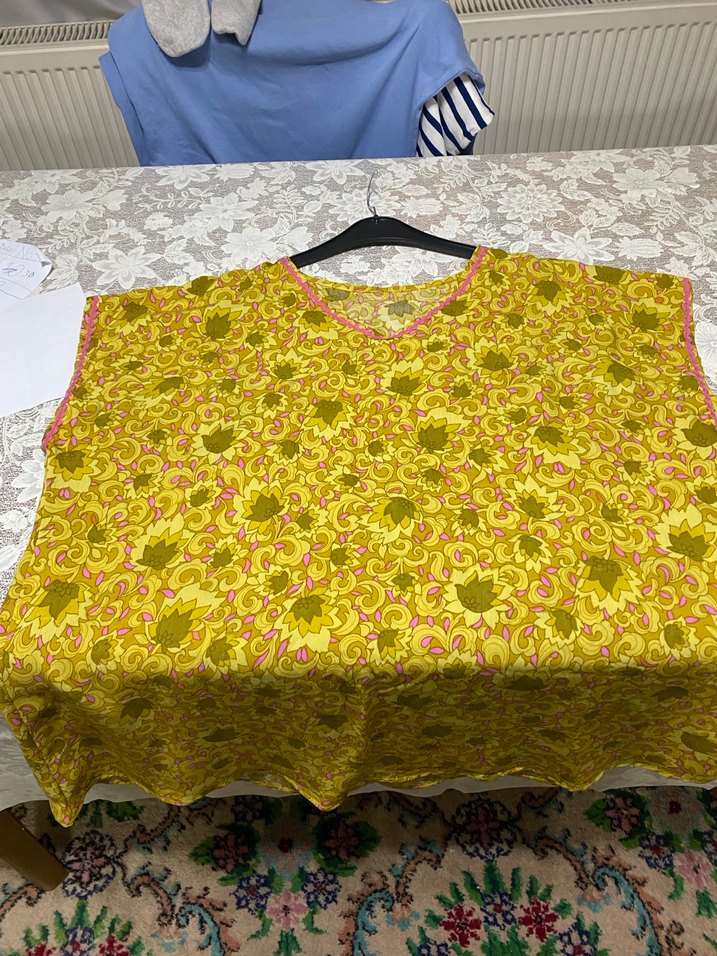 Sarı Bohem V Yaka Hamile Tunik - Görsel 4