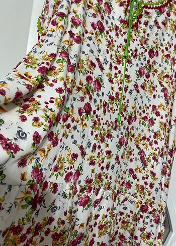 Çiçek Desenli Uzun Bohem elbise - Görsel 5