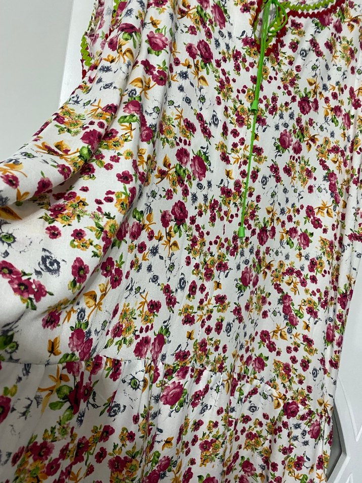 Çiçek Desenli Uzun Bohem elbise - Görsel 5