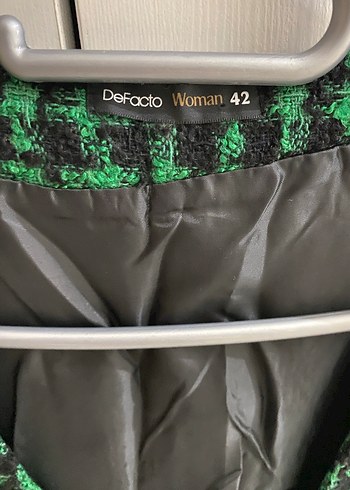 Düğmeli Yeşil Kareli Elbise - Görsel 5