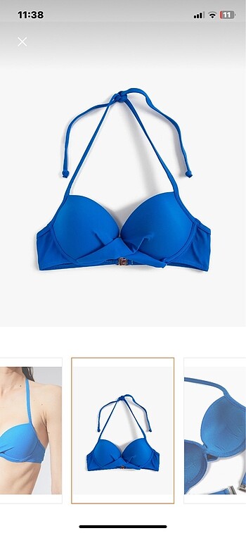 42 Beden Mavi bikini üstü
