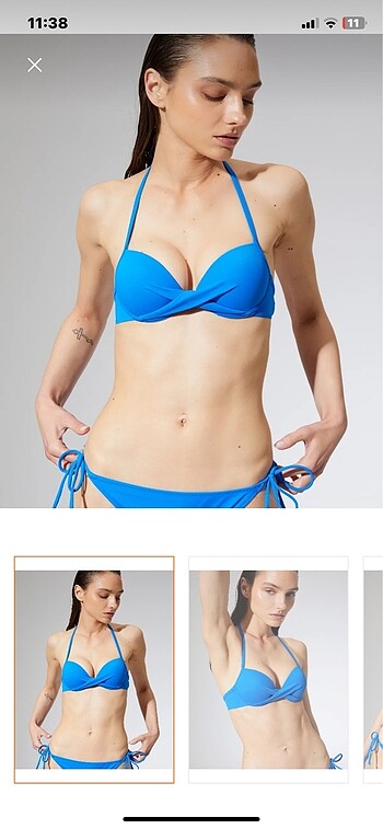 Mavi bikini üstü