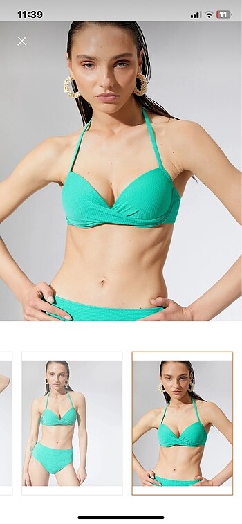 Yeşil bikini üstü