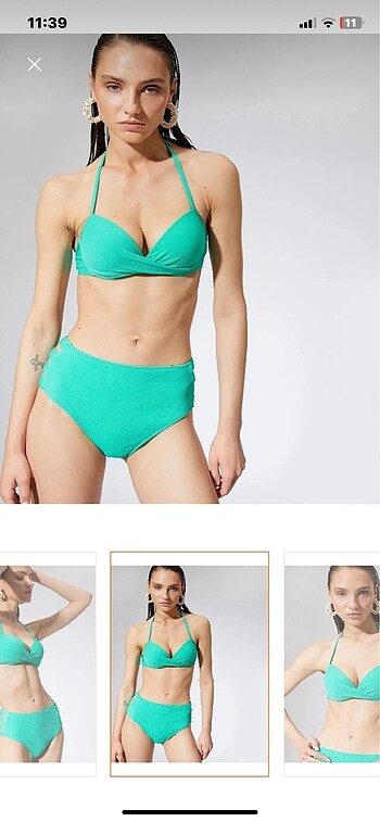 42 Beden Yeşil bikini üstü