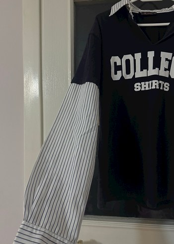 Kolları Gömlek Görünümlü Sweat - Görsel 2